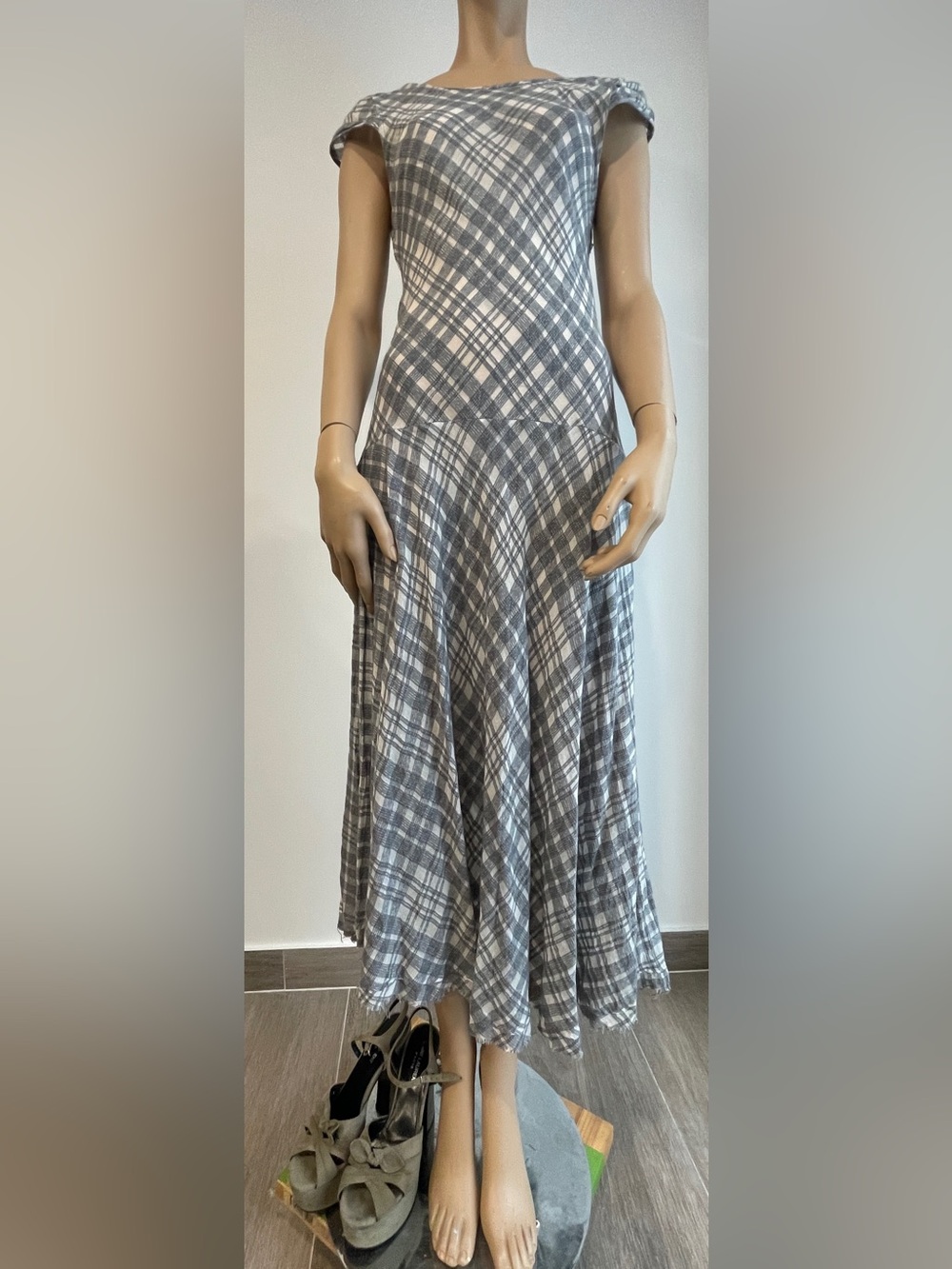 Free People gray tartan dress, XS
